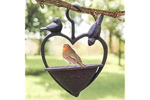 garden mile Unique Style Classique Fonte Difficile Travailler Tenture Mangeoire Oiseaux ou Bain, Bronze Oiseau Station Graines de Table ou arachide décoratif décoration de Jardin