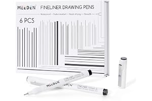 MEEDEN Micro fineliner ritstift: 6 storlekar, 0,05–1 mm, arkivationsbläck