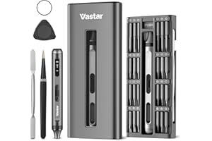 Vastar Präzisions Elektrischer Schraubendreher Set, 52 in 1 Mini Akku Elektroschrauber mit LED-Licht, Magnetische Electric Screwdriver Aufladung für phone, Spielkonsole, Kamera, Uhr, Laptop