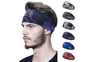 QZLSAYSL Fascia Capelli Uomo,Fascia Capelli, Fascia Capelli Uomo, 5 Pcs Fascia Per Capelli Uomo Sport Fascia Elastica Capelli, Accessori Capelli Per La Corsa E Il Fitness