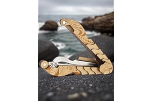 Shamanicshop Harpe de D.Glazyrin Wave (en bois) - Instrument de musique à bouche (harpe à mâchoire) Beau son d'excellente qualité Maultrommel russe original (mâchoire, dan moi)