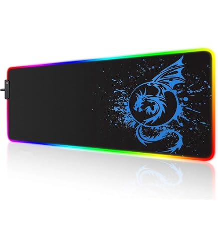 Tapis De Souris Gaming XXL RGB – 900x400 Mm, 7 Couleurs LED, 4 Effets Lumineux, Antidérapant – Pour PC Et Ordinateur Portable