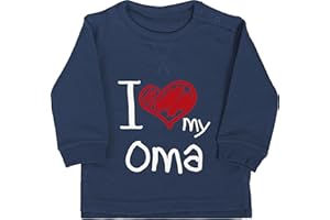 Shirtracer - Baby Pullover Jungen Mädchen - I love my Oma weiß