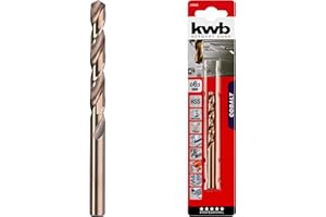 kwb Cobalt HSS-E wiertło do metalu Ø 4 mm ze specjalnym szlifem końcowym zapewnia doskonałą dokładność wymiarową podczas wiercenia materiałów trudnych do obróbki za pomocą wkrętarek akumulatorowych i