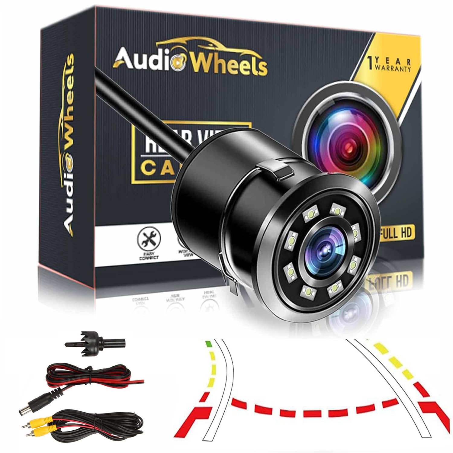 Review of Audio Wheels Dynamic Path Guide Line Rear View Camera with 150° Angle