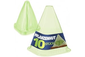 Gravidus Pflanzenhut Schutz vor Schnecken, Wettereinflüssen Pflanzglocke ideal als Pflanzenschutzhaube geeignet - Höhe: ca. 23,5 cm aus Kunststoff in Grün-Transparent (10 Stück)