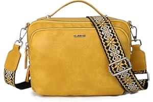 Gladdon Schoudertas vrouwen, schoudertas, crossbody tas, kleine casual handtas, brede jacquard webbing band