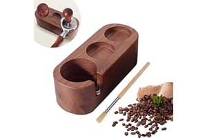 GARQITWAN Coffee Tamper Station 51-54 mm in Legno con Piedini Antiscivolo Tamping Station Barista Altezza Regolabile Stazione Tamper per Polvere Compattata Espresso e per Conservare l'Attrezzatura da caffè