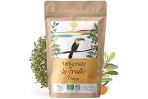 ORIGEENS ORGANIC YERBA MATE with ORANGE 200gr | Yerba Mate Tea unsmoked, Leaf, Without Stems, not powdery | Energy and Detox Drink