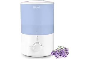 LEVOIT Umidificatore Ambiente, per Camera dei Bambini, con Luce Notturna e Aromaterapia, Top Fill, 3L/25H di Durata, con Nebbia Fredda, Spegnimento Automatico e Silenzioso, Ugello a 360°, Blu