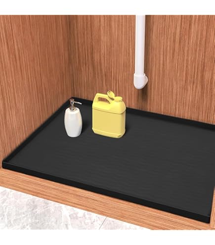 SIKADEER Tappetino da sotto il lavello, 78,7 x 48,3 cm, impermeabile, tappetino in silicone per cassetti da cucina, mensole e armadietti, protezione