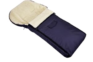 BABYS-DREAMS BAMBINIWELT Winterfußsack für Kinderwagen, Jogger, Buggy und Schlitten, Fußsack, Sitzauflage, Lammwolle, MARINE 108cm