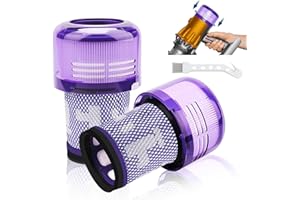 Laukowind V12 Filtro per Dyson, Filtri di Ricambio Lavabile per Aspirapolvere Dyson V12 Detect Slim Absolute/Total Clean/Extra/Fluffy, Con Spazzolino di Pulizia, Part # 971517-01
