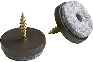 Metafranc Ślizgacze filcowe Ø 30 mm (20 sztuk) - ze śrubą - brązowe - skuteczna ochrona mebli i krzeseł/zestaw ślizgaczy do mebli do delikatnych podłóg/ślizgacze do krzeseł/podkładki podłogowe /