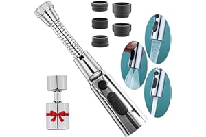 CHUAINXIN Aireador de Grifo de 360 Grados, Extensor Grifo Rociador Boquilla Universal, Filtro de Ahorro de Agua con Manguera, Atomizador Burbujeador Cocina Baño, con Adaptador para M22 a M20,M22,M24,G1/2,FM20