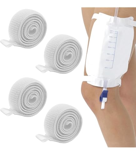 Supporto per Gamba del Catetere Sacca per il Drenaggio Delle Urine 4pezzi Sacca per Gamba Cinghie cinghia di fissaggio per sacche per incontinenza,uomini e