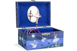 Jewelkeeper - Joyero musical de niña con una bailarina, diseño con brillo - Melodía del Lago de los Cisnes