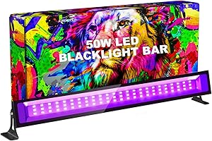 AUROHOPE 50W LED Lumiere Noire, Lampe UV 385nm Avec Interrupteur & Support Réglable à 180°, IP66 Étanche, Lumière UV Projecteur pour Halloween, Soiree Fluo, et Affiches Neon