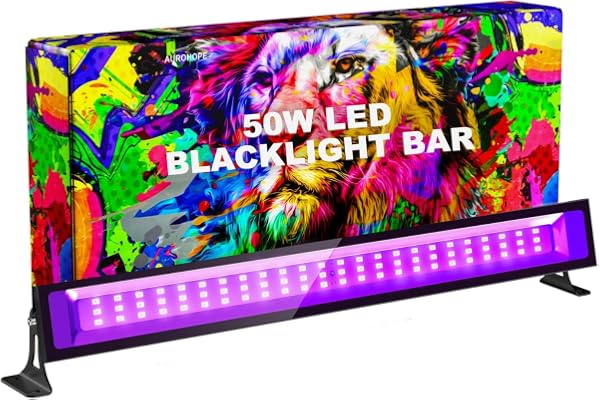 AUROHOPE 50W LED Lumiere Noire, Lampe UV 385nm Avec Interrupteur & Support Réglable à 180°, IP66 Étanche, Lumière UV Projecteur pour Halloween, Soiree Fluo, et Affiches Neon
