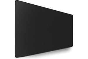 Sidorenko Gamingowa podkładka pod mysz XXL w kolorze czarnym, duża podkładka pod mysz 1200 x 600 mm, antypoślizgowa podkładka na biurko do biura, mata biurkowa z krawędziami bez frędzli, precyzyjna i