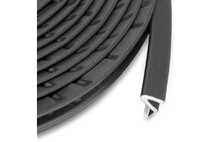 icyant Kerf Weather Stripping for Doors, 19.7 Ft V Shaped Kerf Weatherstrip, Black PU Foam Kerf Door Seal Easy to Cut, Kerf Weather Stripping for Doors Windows Windproof Soundproof