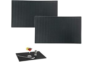 CTFOREST 2 Piezas Alfombrilla de Bar, Alfombra de Servicio de Bar, Alfombra de Barra Negra, Adecuado para Bar o Uso Doméstico, Utilizado para Arreglar Copas de Vino(Negro)