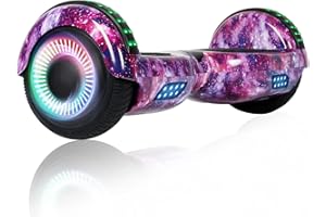 SISIGAD Hoverboard Self Balancing Scooter 6.5" Two-Wheel Self Balancing Hoverboard with Bluetooth Speaker and LED Lights Electric Scooter for Adult Kids Gift