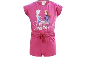 Frozen Movie Disney - Bambina - Tutina Completo Estivo Top a Maniche Corte e Short - Elsa e Anna - Cotone - Primavera Estate - Prodotto Originale
