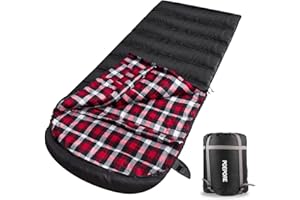 POEPORE Sac de Couchage en Flanelle pour Adulte 3-4 Saisons Sacs de Couchage de Camping Portable avec Sac de Rangement pour Randonnée Voyage Interieur Extérieur 230 x 90CM
