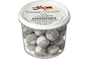Canea-Sweets Gezuckerte Lakritzbonbons mit Pulverkern, CANEA Sweets Lakritz Bälle Dose, 1er Pack (1 x 175 g)