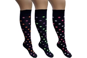 Infinity 6 Paia Calze Lunghe Donna a pois fantasia in Caldo Cotone 100% Morbide di qualità elasticizzate