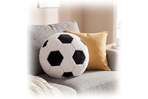 ZHYUAN 45 cm fluffig fotboll sittkudde, plyschdekoration fotboll, plysch fotbollskudde, fotbollsstolskudde, fotbollsdekoratio