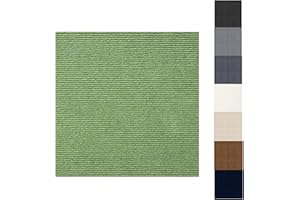 OUGPIU Self Adhesive Carpet Tile,10Pcs 30 * 30cm Easy to Peel and Stick Carpet Floor Tile,Flooring Rugs Floor Tile Hardwearing Anti-Slip Floor Covering, Bitumen Backed-0.9m² (Green)