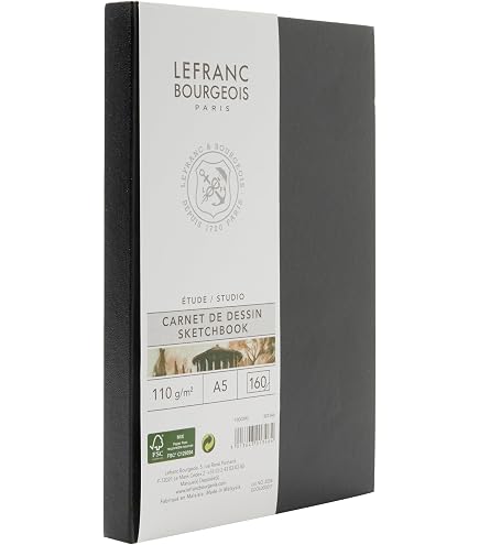 Bloc à Dessin Fabriano 1264 A5 180g/m² - 30 Feuilles Spirale, Papier Satiné Grain Moyen Sans Acide