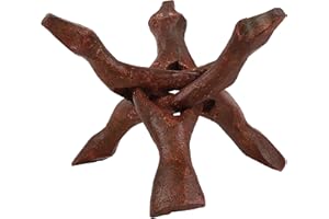 Indian Consigners Wooden Tripod Stand – 6 Inch Kobra Design for Altar Bowls or Crystal Spheres, Stained Red Handmade Display Base
