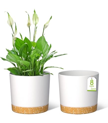Bloempot Set Van 4 Stuks – Diameter 20 Cm – Stevige Kunststof Potten Met Afwateringsoptie – Stijlvol Voor Binnen En Buiten (roodbruin)