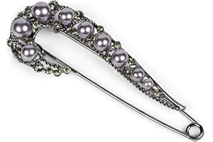 styleBREAKER 05050108 - Spilla da balia da donna in formato XXL con strass e perline per poncho, scialli o sciarpe