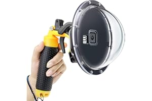 GEPULY Porta a cupola per GoPro Hero 8 nero, lente a cupola con custodia impermeabile per immersioni subacquee custodia otturatore trigger impugnatura galleggiante per Hero 8 Black Snorkeling