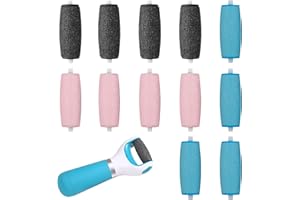 HANIUTTY Ersatzrollen Kompatibel mit Scholl Velvet Smooth, 12 Stück Hornhautentferner Nachfüll-Rollen für Elektrische Fußfeile, Rollen für Pediküre, Hornhautentferner,3 Arten von Rauheit