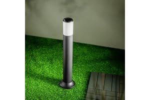 CGC Lighting Outdoor Post Light Black Bollard Garden Outside Pathway Driveway Landscape E27, Mains Power