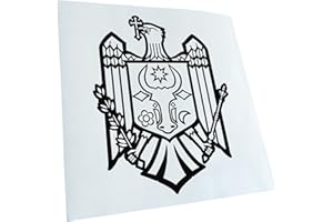 Kiwistar - Adesiva per Auto - stemma della Moldova - 24 x 19 cm - Nero - Scritte per Camion, moto, Bici, Veicoli, Laptop, Camper, Autobus - Tuning