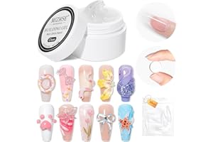 ‎MIZHSE MIZHSE Solid Builder Gel, 15G Clear 3D Gel Nail Art, Fester Builder Gels, Non Stick 3D Nagelskulptur für Nails Charms, Rhinestone Glue und Tips Nail Extension und Multifunktionales Nagelmodellage 1PC