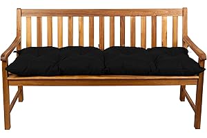 Gutekissen® Cojines para Bancos – Cojines Exterior para Banco jardín LS (120x60, Negro)