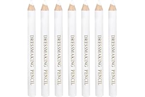 Goktvai 7pcs Fabric Pencil for Sewing, Water Soluble Sewing Fabric Pencils with Tip Caps Tailors Chalk Tracing Tools for Quilting Tailoring Embroidery Dressmakers DIY Crafts (White)