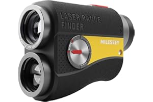 MilESEEY Telemetro da Golf con Doppia Ottica Rossa e Nera, Telemetro Laser con Interruttore di Pendenza, Portata di 1000 Iarde, Blocco della Bandiera con Vibrazione a Impulsi