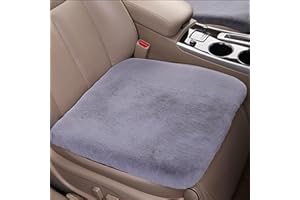 FADCAER Car Front Seat Cushions, Fine Plush Seat Protector for Car Driver Office Chair Home Universal Size Warm Office Chair Car Mat with Non-Slip Backing Universal Fit (grey)