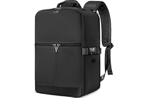 Ltemziiy Zaino da Viaggio 40 × 20 × 25 per Ryanair, Bagaglio a Mano Sotto il Sedile Aereo Borsa da Cabina Voli Zaini Casual Valigia Ufficio Scolastico Lavoro Borse Adatto a Laptop da 14 pollici-Nero