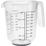 RoyalFay Messbecher 1L – Made in Germany – Kunststoff Meßbecher mit Litermaß und Gramm Skala