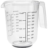 RoyalFay® Messkanne Messbecher 1L Kunststoff Liter und Gramm Skala