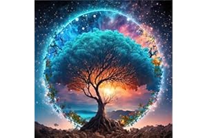 CEOVR 5D DIY Peinture Diamant Adulte,Arbre Diamond Painting Complet,Diamant Kit Enfants,Nuit étoilée Diamant Strass Point de Croix Cristal Painting pour Murale Décoration,Fleurs,30x30 cm